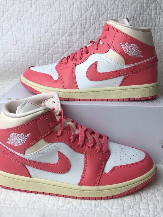 Jordan Shoes - Nike Air Jordan 1 MID Shoes Women’s SZ 9.5 Sail Pink Salt Guava Ice BQ6472-109